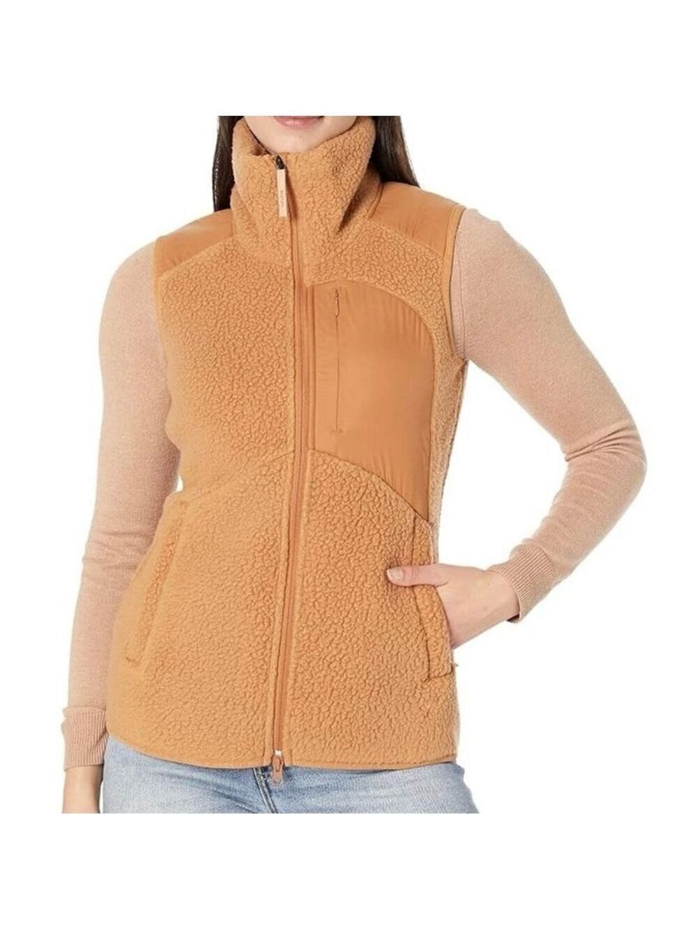 INDYEVA Cordero Full Zip Sherpa Vest Size XS Feline Colour